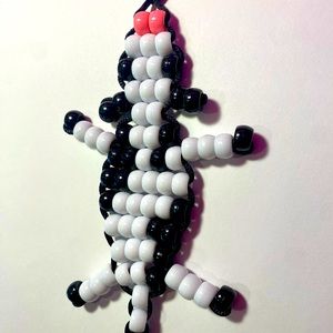 handmade cow bead keychain